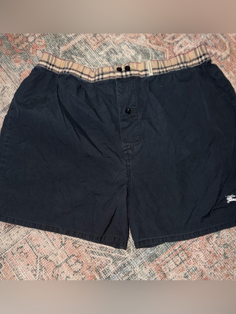 Burberry London Y2K Men's Classic Checkered Plaid Cotton Boxer Shorts  Large